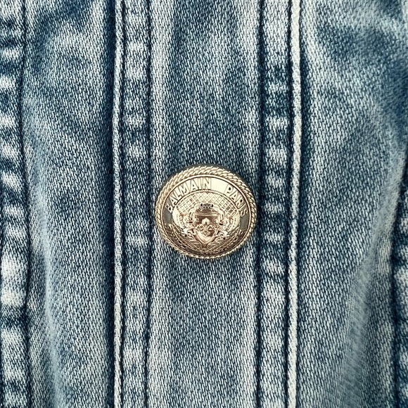 Balmain Button Embellished Denim Mini Skirt - Picture 4 of 7